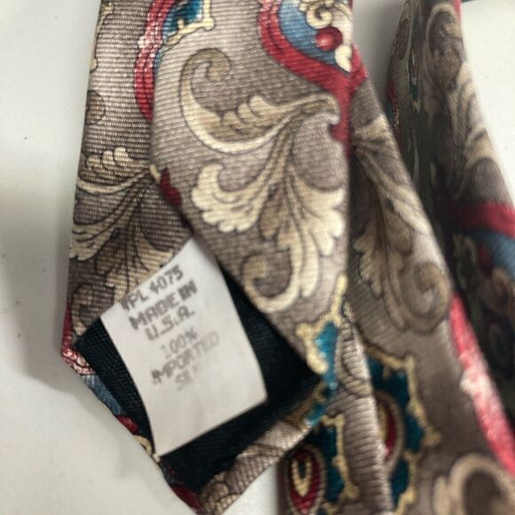 STAFFORD Tie, 100% Imported Silk, Gray, Green, Burgundy, Blue - Picture 6 of 11